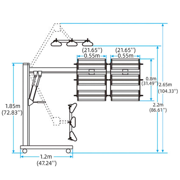 Solary Paint Curing Lamp Short Wave Baking Infrared 220V Infrared Heater Car Bodywork Repair Paint Dryer Stand Mobile 6x1000W - Auto Body Collision Repair Welding Products