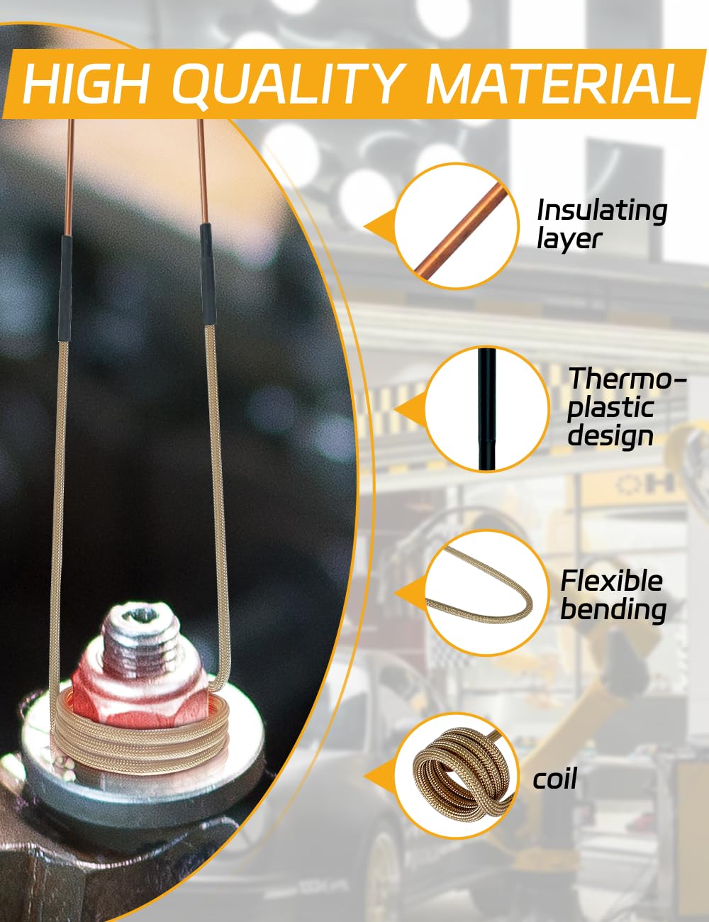10Pcs Induction Heater Preformed Coil Kit with Flexibility and Long Lifespan for Magnetic Induction Heater, Removing Rusty Bolts and Nuts - Auto Body Collision Repair Welding Products