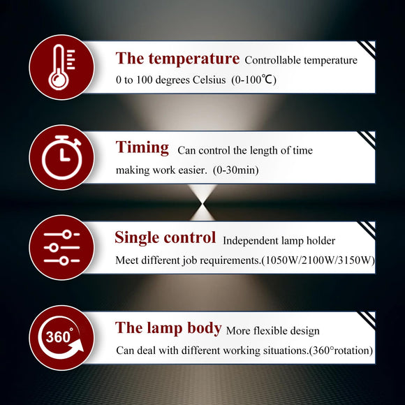 Solary Baking Infrared Paint Curing Lamp, 6KW 220V Short Wave Infrared Heat Light for Paint Drying, Auto Film, Body Repair - Auto Body Collision Repair Welding Products
