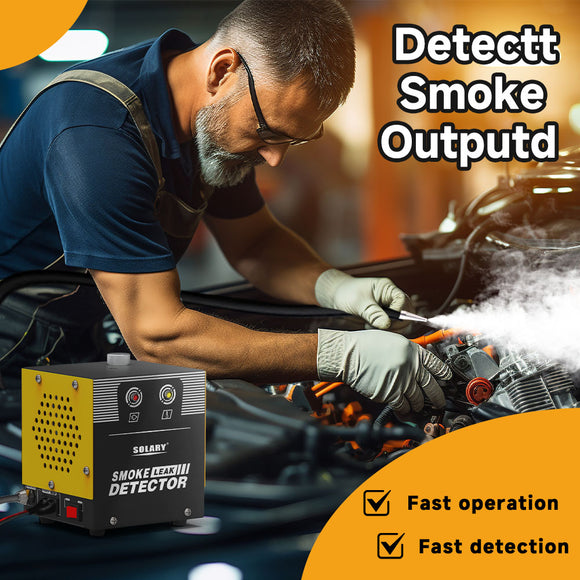 Solary Smoke Machine Automotive Tool - Fuel Leak Detectors Tester Built-in Air Compressor Motor