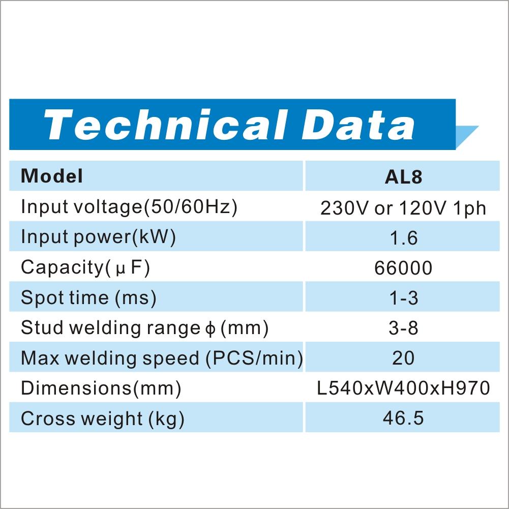 Solary Electricals Digital Aluminium CD Spot Welder - 230V, Model AL8 - Auto Body Collision Repair Welding Products