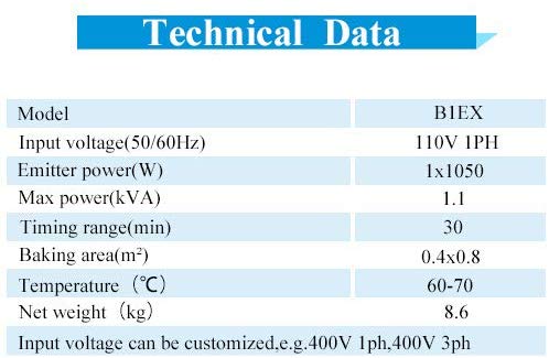 Solary Electricals Short Wave Infrared Paint Curing Lamp - Model B1EX - Auto Body Collision Repair Welding Products