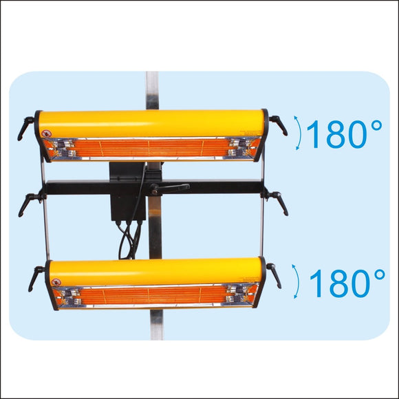 Solary Electricals 2-Head Short Wave Infrared Paint Curing Lamp - Model B2E - Auto Body Collision Repair Welding Products