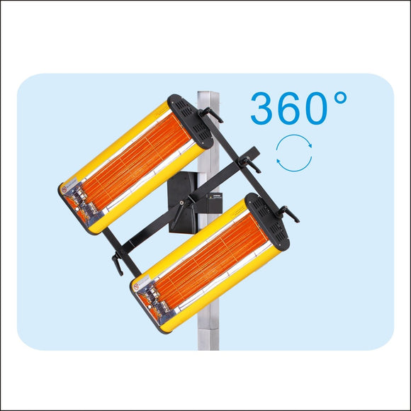 Solary Electricals 2-Head Short Wave Infrared Paint Curing Lamp - Model B2E - Auto Body Collision Repair Welding Products