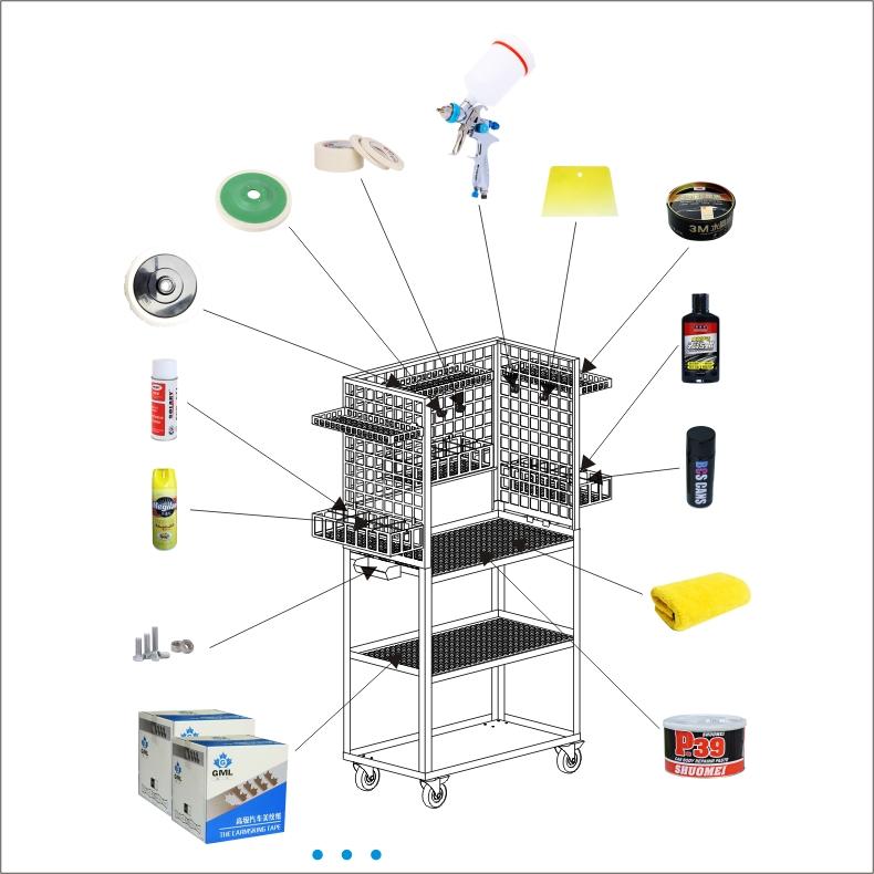 Solary Electricals PS306 Heavy Duty Parts Cart Material Handing Cart - Auto Body Collision Repair Welding Products